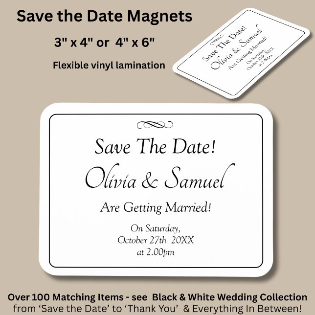 Save The Date - Black & White with Infinity Scroll Magnet (Skapare uppladdad)