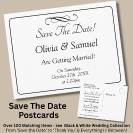 Save The Date -Black & White with Infinity Scroll Meddelande Vykort