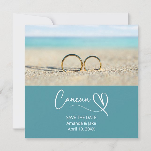Save the Date Cancun Destination Beach Wedding (Framsida)