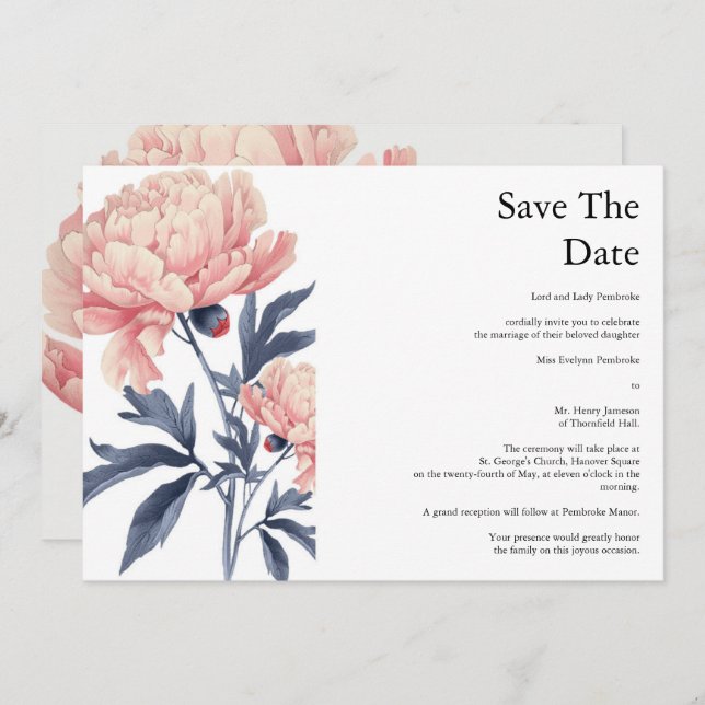 Save the Date_convites casamento  Inbjudningar (Fram/baksida)