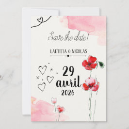 Save the date "Coquelicots" Inbjudningar