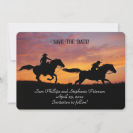 Save the Date Country Western Cowboy Cowgirl  Inbjudningar