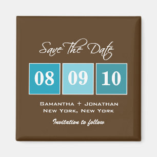 Save The Date: Datumblock - turkos Magnet