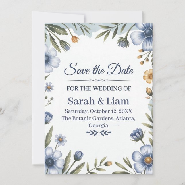 "Save the Date" Elegant Wedding Invitation Inbjudningar (Framsida)