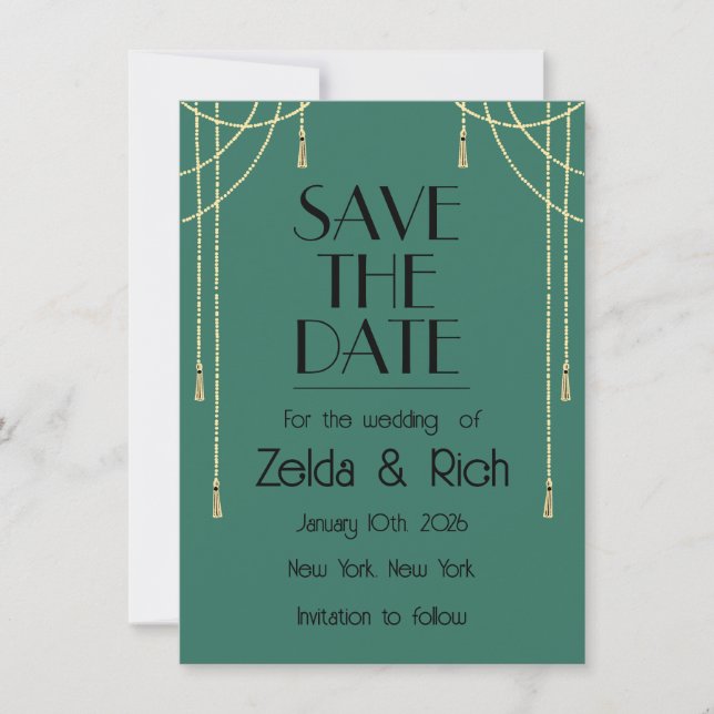 Save The Date Flat Announcement Card Meddelande (Framsida)