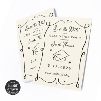 Save the Date Graduation Insert Card Inbjudningar