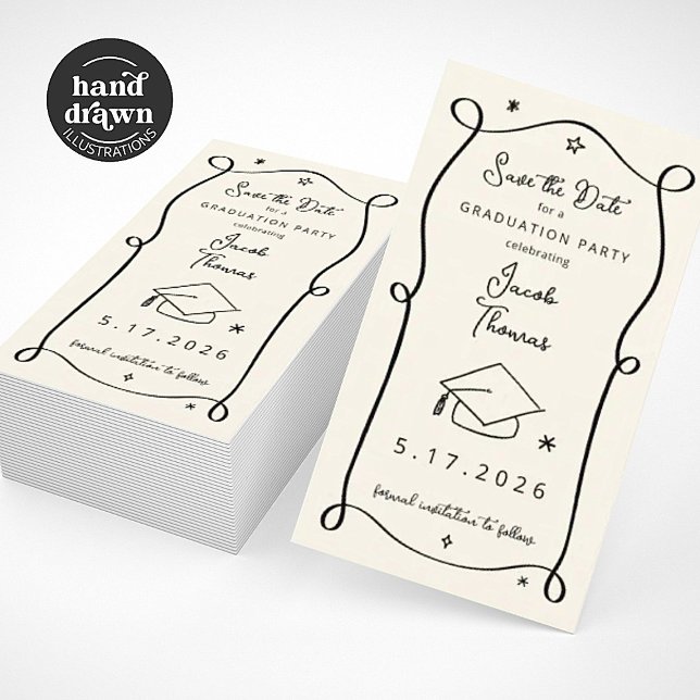 Save the Date Graduation Insert Card Visitkort (Skapare uppladdad)