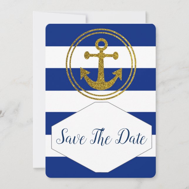 Save the Date maritime Hochzeitseinladung Spara Datumet (Framsida)