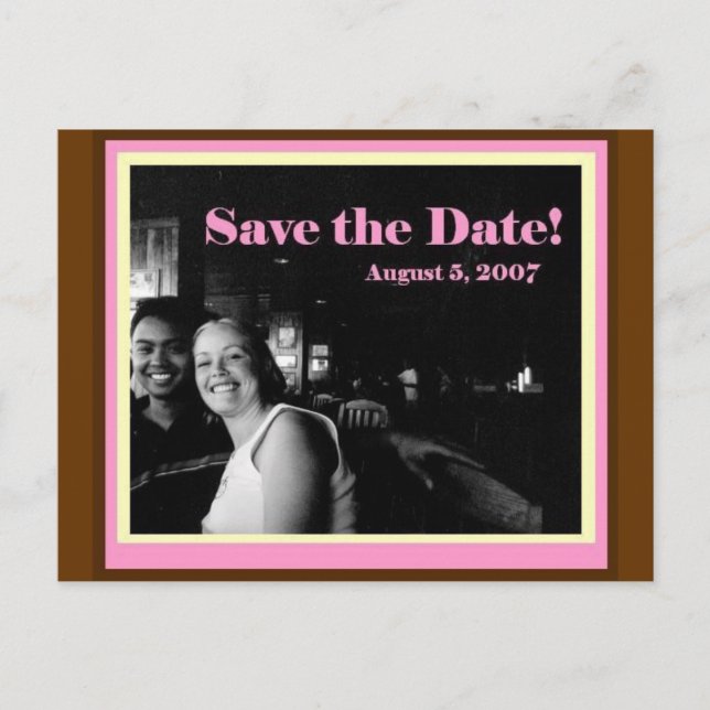 Save The Date Meddelande Vykort (Framsida)