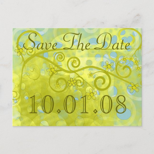Save The Date Meddelande Vykort (Framsida)