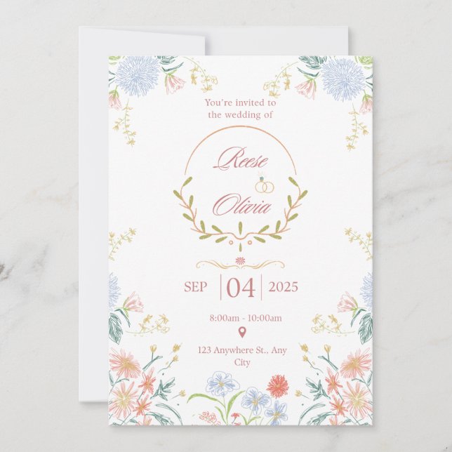 Save The Date Modern Minimal Wedding Design Inbjudningar (Framsida)