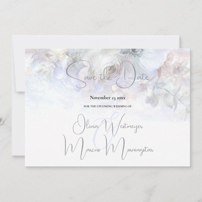 Save the Date | Pastel Peonies Floral  Inbjudningar (Framsida)