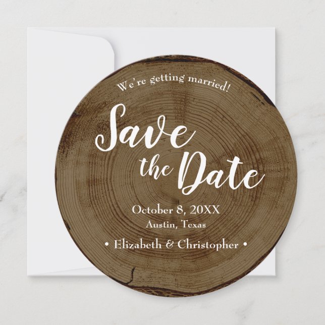 Save the date photo DARK Wood Rustic Wedding  Inbjudningar (Framsida)