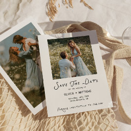 Save the Date Photo Minimalist Whimsical Inbjudningar