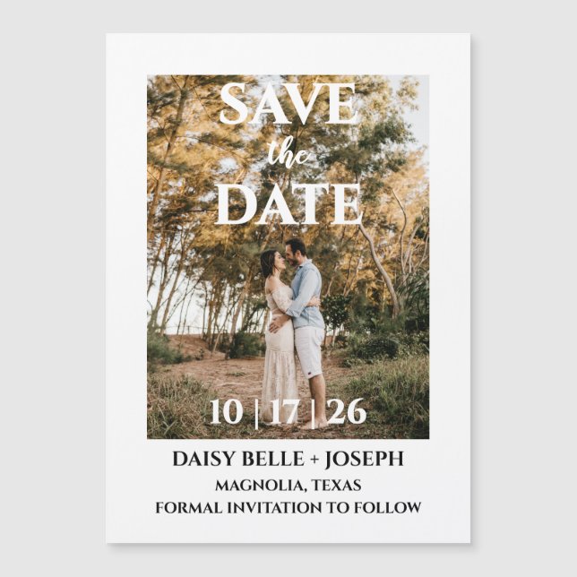 Save The Date Photo Thin Magnetic Card Magnetisk Inbjudningskort (Framsida)