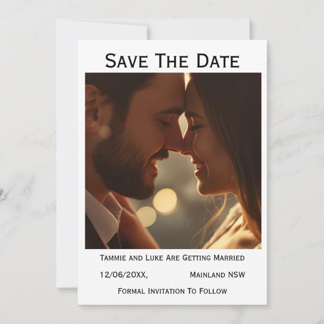 Save the Date Photo Wedding Card | Personalised  (Framsida)