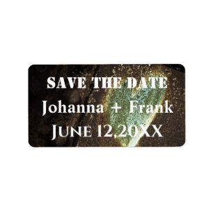 Save The Date Rusty Heart Adressetikett