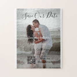 Save the date simple minimal QR scan code details  Pussel