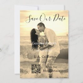 Save the date simple minimal QR scan code details  Spara Datumet