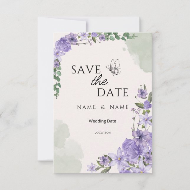 Save the Date Wedding Card Spara Datumet (Framsida)
