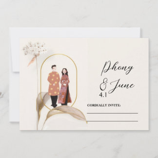 Save the Date Wedding Invitation Card Julkort
