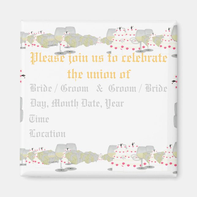Save the Date Wedding Magnet (Wedding Montage) (Framsidan)