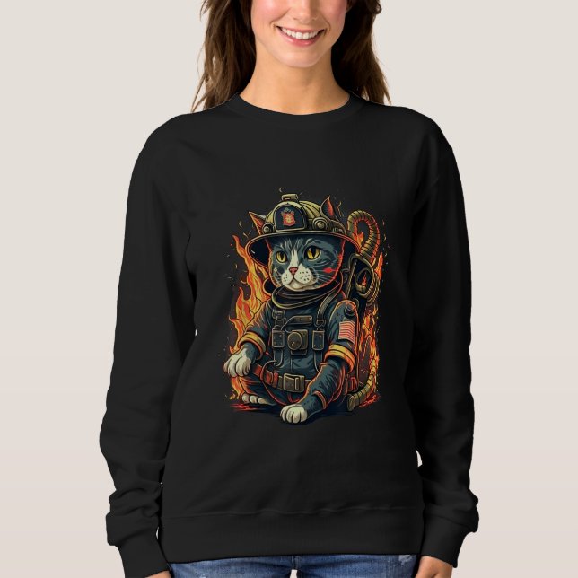 Save the Day with Cats Firefighter Design for Hero T Shirt (Framsida)