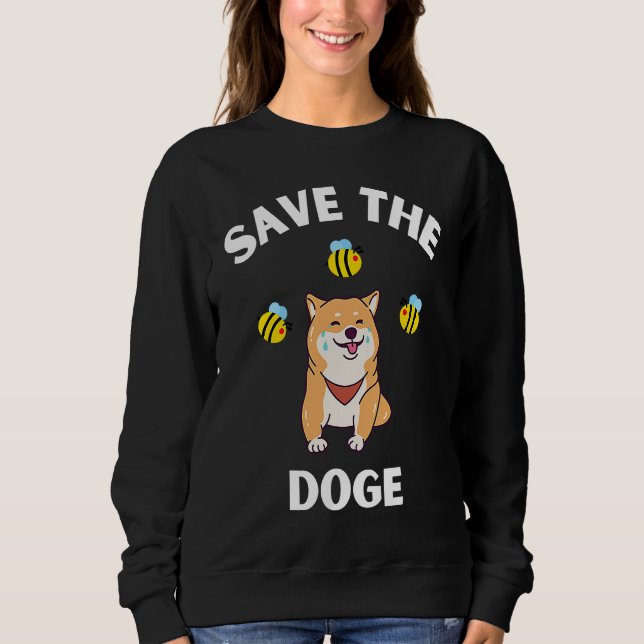 Save The Doge Cute Doge With Bees Gamer Gaming T Shirt (Framsida)