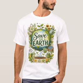 Save the Earth – Eco-Friendly Nature Illustration T Shirt