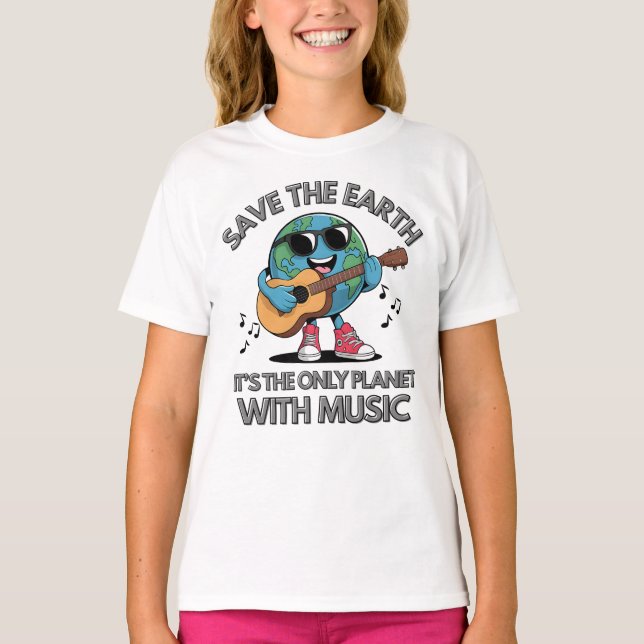 Save the Earth -It's the only Planet with Music T Shirt (Framsida)
