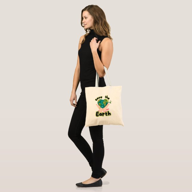Save the Earth Tote Bag Tygkasse (Fram (modell))