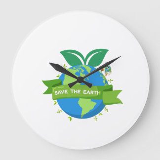 Save the Earth Wall Clock Stor Klocka