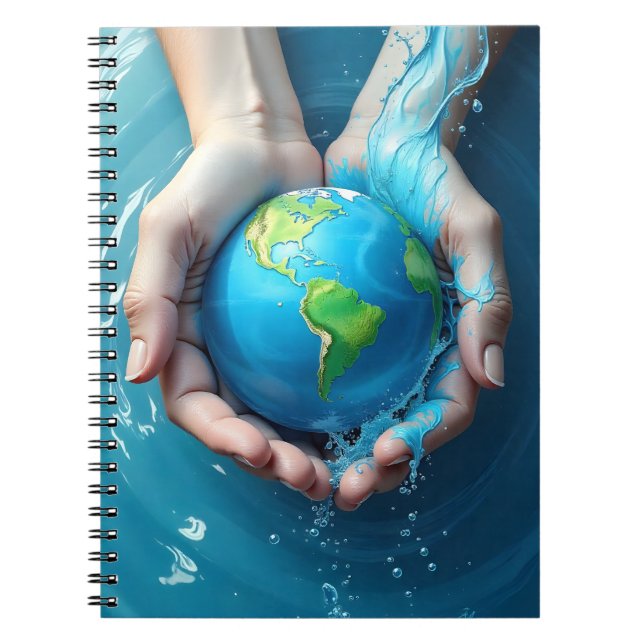 “Save the Earth Water Planet Notebook  Anteckningsbok (Framsidan)
