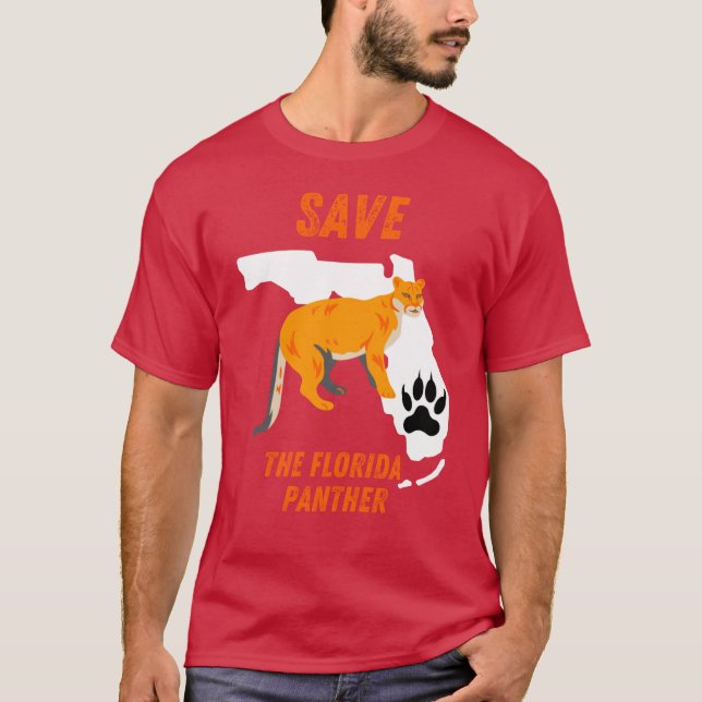 Save The Florida Panther T Shirt (Framsida)