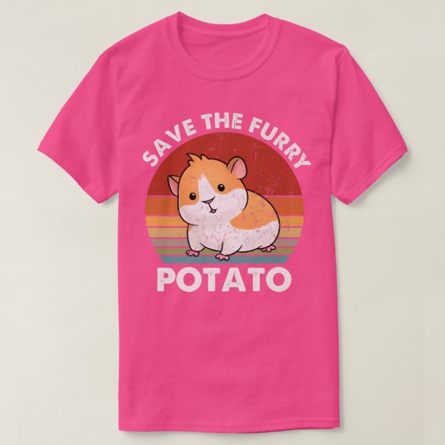 Save The Furry Potato Funny Guinea Pig Premium  T Shirt (Design framsida)