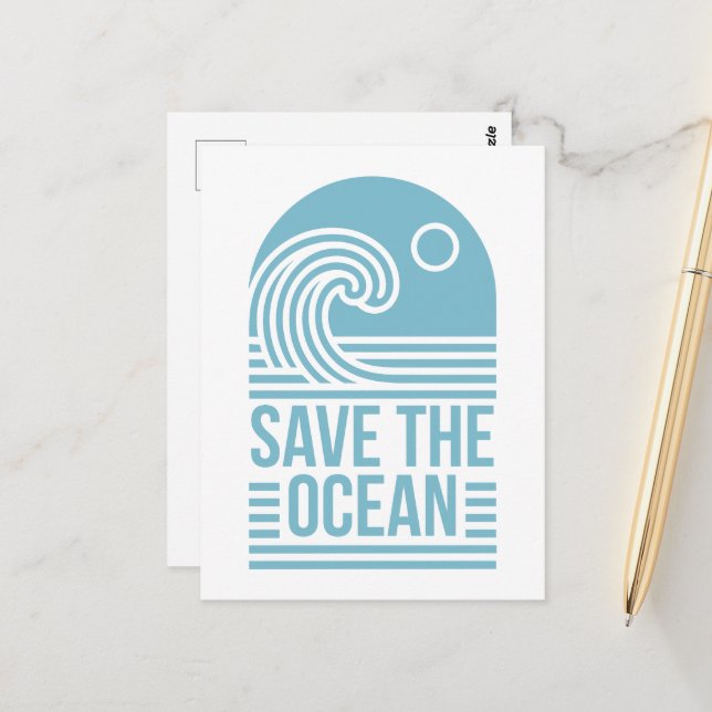 Save the ocean activist quotes aesthetic vykort (Fram/Back In Situ)