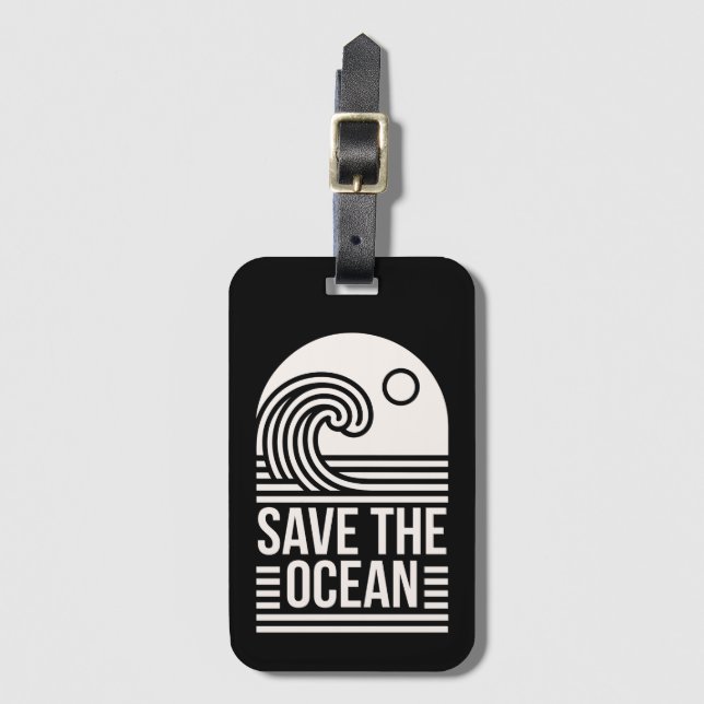  Save the ocean protection conservation volunteer Bagagebricka (Framsida vertikal)