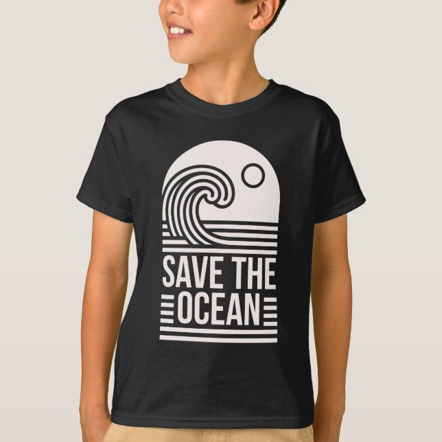 Save the ocean protection conservation volunteer t shirt (Framsida)