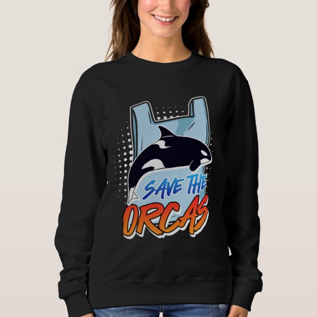 Save the Orcas Save the Ocean Environment Care Awa T Shirt (Framsida)