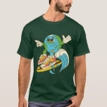 Save the Planet Eco Life Sustainable Earth Surfing T Shirt<br><div class="desc">Promote environmental awareness with this “Save the Planet” eco life design, featuring a surfer riding the waves of a vibrant Earth. The artwork combines surfing lifestyle with sustainability and global warming messages, making it both visually striking and meaningful for eco-conscious individuals. Perfect for environmental advocates, surfers, eco-friendly lifestyle enthusiasts, and...</div>