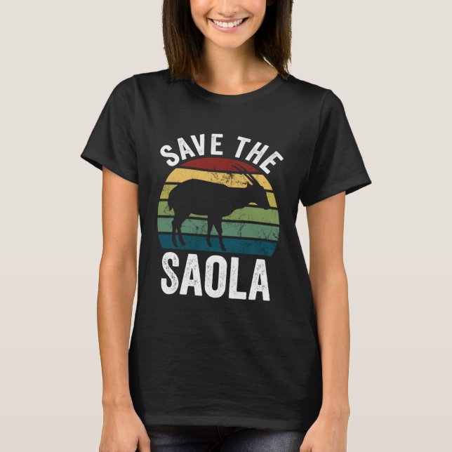 Save The Saola Wildlife Preservation Conservation T Shirt (Framsida)