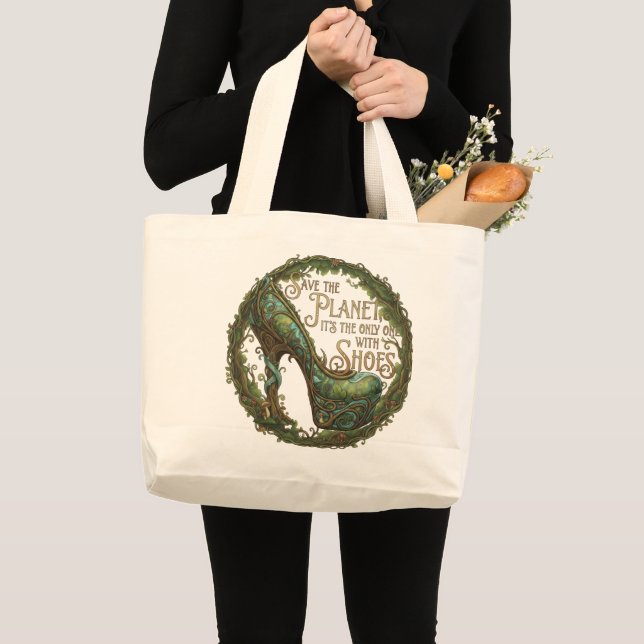 Save the Shoe Planet Multi-Function Tote Jumbo Tygkasse (Framsida (produkt))