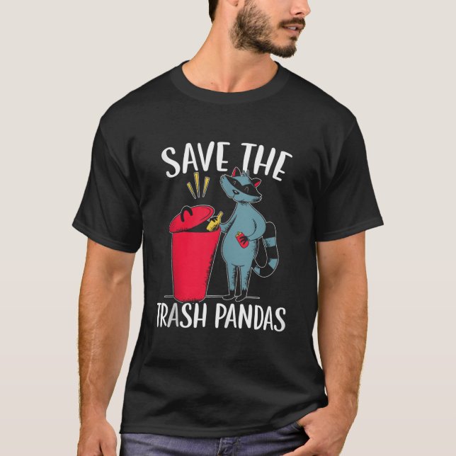 Save The Trash Pandas Raccoon Wildlife Animal T Shirt (Framsida)
