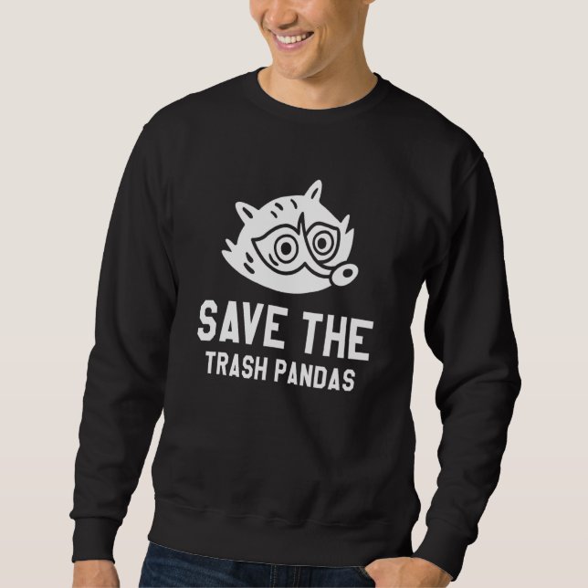 Save The Trash Pandas Raccoons Raccoon   Lång Ärmad Tröja (Framsida)