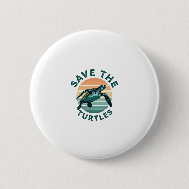 Save The Turtles Animal Turtle Pet Lover (1) Knapp (Framsida)