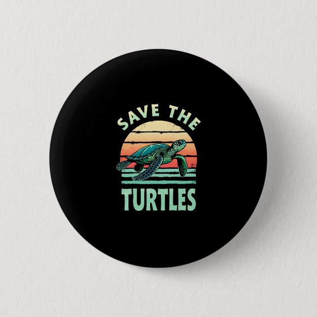 Save The Turtles Animal Turtle Pet Lover (1) Knapp (Framsida)