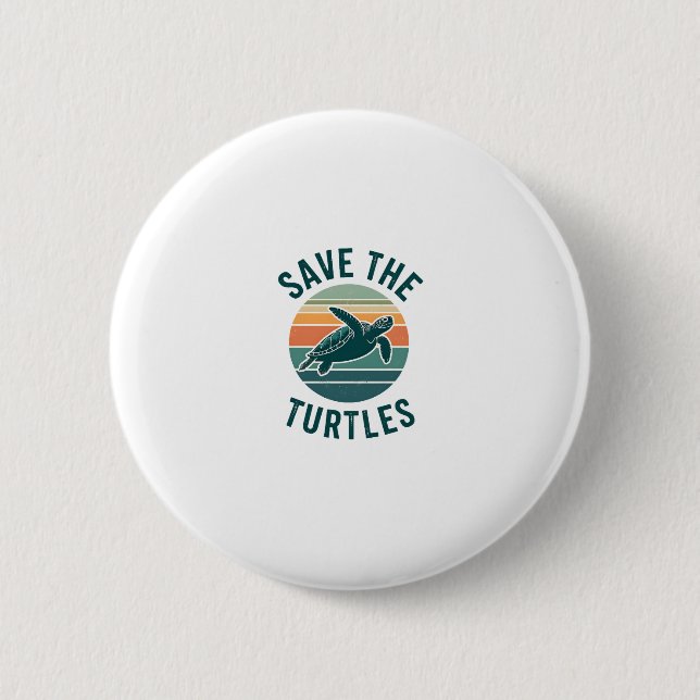 Save The Turtles Animal Turtle Pet Lover (2) Knapp (Framsida)