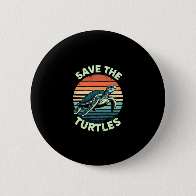 Save The Turtles Animal Turtle Pet Lover (2) Knapp (Framsida)