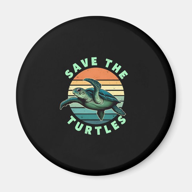 Save The Turtles Animal Turtle Pet Lover (3) Magnet (Framsidan)