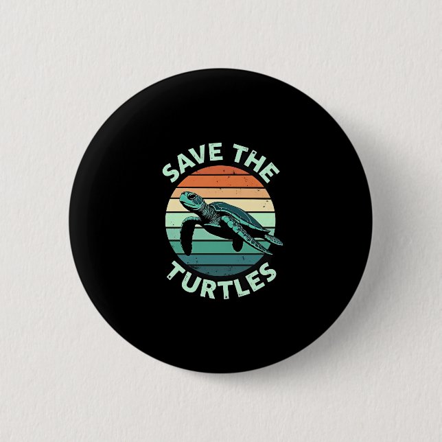 Save The Turtles Animal Turtle Pet Lover (4) Knapp (Framsida)